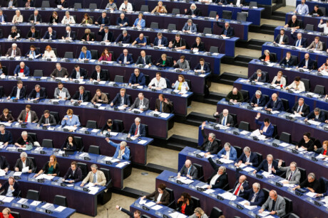 Kuva Euroopan parlamentin täysistunnosta