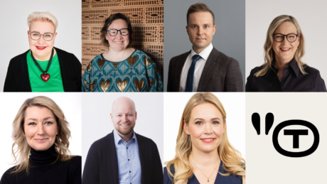 Eurovaaliehdokkaat Sirpa Pietikäinen, Rosa Meriläinen, Petri Honkonen, Eva Biaudet, Maria Guzenina, Jussi Saramo ja Sara Seppänen. Valokuvat: ehdokkaiden verkkosivut ja eduskunta.fi