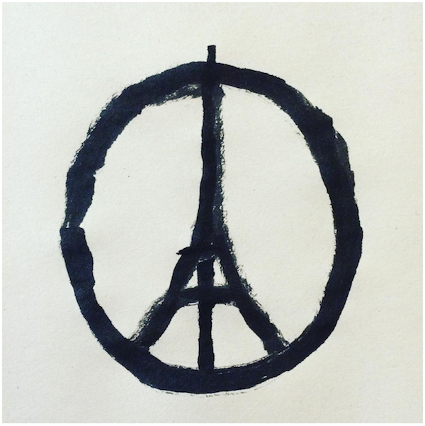 Taiteilija Jean Jullienin (@jean_jullien) Instagram-kuva on muodostunut Pariisin terrori-iskujen symboliksi.