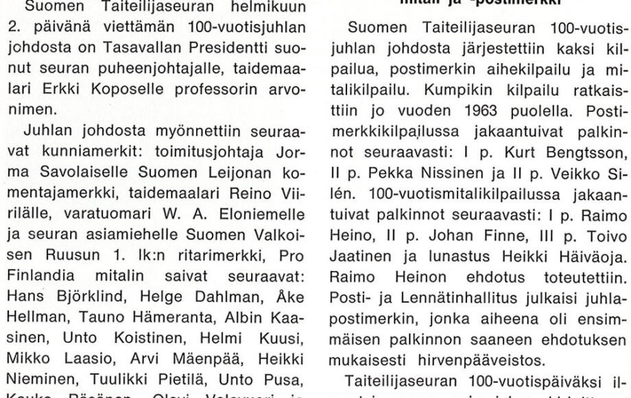 Taiteilija-lehti ennen: Näin juhlittiin 1960-luvulla